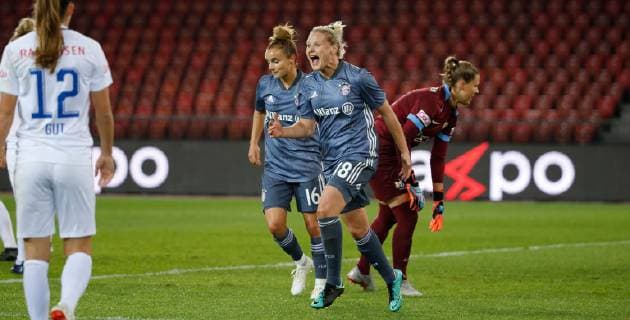 17 10 2018 Letzigrund Stadium Zurich SWITZERLAND Season 2018 2019 Women UEFA Womens Champions League First leg FC Zürich Women FC Bayern Munich Torjubel Dominika Skorvankova Bayern 0 2