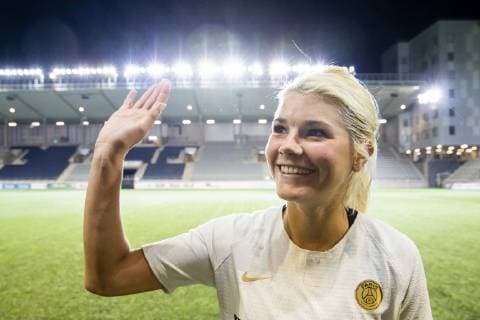 181017 Paris Andrine Hegerberg after the final final of the Champions League between Linköping and Paris Saint Germain on October 17, 2018 in Linköping  Copyright: PETERxHOLGERSSON BB181017PH018