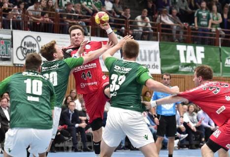 17 10 2018 Handball DHB Cup Eighth-final season 2018 2019 DJK Rimpar Wolves HC Erlangen HCE OGo Lukas Böhm 10 DJK Rimpar Wolves Lukas Siegler 20 DJK Rimpar Wolves Christoph Steinert 44 HC Erlangen Michael Schulz 33 DJK Rimpar Wolves Nikolai Link 33 HC Erlangen HCE