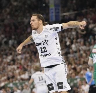 Photo Torjubel Ole Rahmel Kiel Handball 1 Bundesliga Cup match on Wed 17 10 2018 THW Kiel DHfK Leipzig 31 23