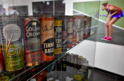 Czech tennis players Radek Stepanek and Tomas Berdych (both not on the photo) open the Tennis Hall of Fame in shopping house Gallery Harfa in Prague, Czech Republic, October 18, 2018. (CTKxPhoto VitxSimanek) CTKPhotoP201810180407501  VIS 006