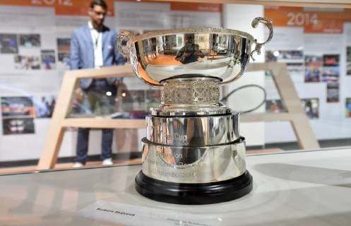 Czech tennis players Radek Stepanek and Tomas Berdych (both not on the photo) open the Tennis Hall of Fame in shopping house Gallery Harfa in Prague, Czech Republic, October 18, 2018. (CTKxPhoto VitxSimanek) CTKPhotoP201810180407601  VIS 007