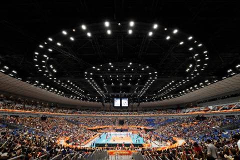 General view, OCTOBER 19, 2018 - Volleyball : FIVB Volleyball Women s World Championship WM Weltmeisterschaft Japan 2018 Final Round 5th Place match between Japan 1-3 United States at Yokohama Arena in Kanagawa, Japan. NOxTHIRDxPARTYxSALES.  (88398520)