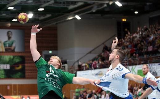 v left Patrick Gempp DJK Rimpar Wolves Marek Vanco Dessau Rosslauer HV 06 DKB 2 Handball Bundesliga DJK Rimpar Wolves Dessau Rosslauer HV 06 xfsx