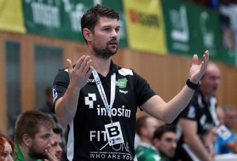 v left coach Dr Matthias Obinger DJK Rimpar Wolves disappointed looking Disappointment disappointed DKB 2 Handball Bundesliga DJK Rimpar Wolves Dessau Rosslauer HV 06 xfsx