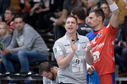Luebbecke Germany 20 10 2018 2 HBL 2018 2019 TuS N Luebbecke vs HBW Balingen Weilstetten Coach Jens Bürkle Buerkle Balingen Weilstetten Luebbecke North Rhine Westphalia Germany Merkur Arena