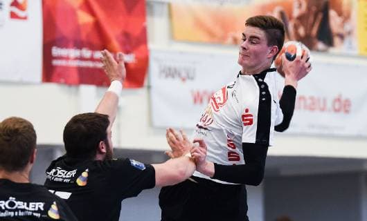 20 10 2018 xpsx Handball A Youth 1 Bundesliga HSG Hanau HSC Coburg vl Nils Wendel Coburg Jonas Schneider Hanau Hanau Hessen Germany DEU