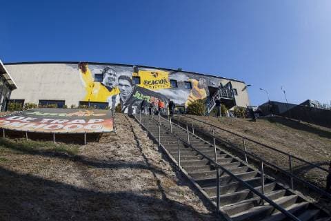 VENLO, VVV Venlo - ADO Den Haag, football, Eredivisie, season 2018-2019, 21-10-2018, Seacon Stadium de Koel, overview of the stadium, the famous stair from the dressing rooms to the field VVV - ADO  x2556281x