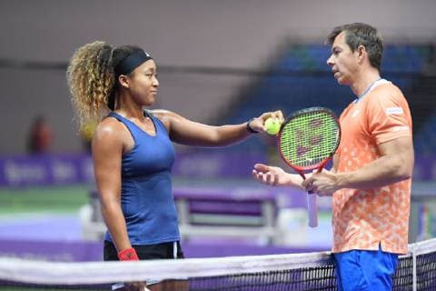 (L-R) Naomi Osaka (JPN), Sascha Bajin (DEU), OCT 21, 2018 - Practis- 2018 BNP Paribas WTA Tennis Damen Finals NOxTHIRDxPARTYxSALES.  (88456656)