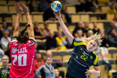 181021 Sävehofs Gzim Salihi during the Champions League match between Sävehof and Brest on October 21, 2018 in Partille  Copyright: MATHIASxBERGELD BB181021MB004