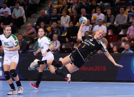 BAU 21 10 2018 Ludwigsburg Handball SG BBM Bietigheim vs FTC Rail Cargo Hungaria Antje Lauenroth BBM