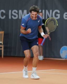 Filippo Baldi ITA makes a fist and cheers jubilation Joy Emotion Final Playoff Tennis Wolffkran Open ATP Challenger TC Ismaning Ismaning Bavaria Germany 21 October 2018 Copyright: xJuergenxHasenkopfx