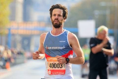 Piepenbrock 20 Dresden Marathon Sven Erhardt GER Team Memert takes third place in the marathon Dresden Sachsen Germany
