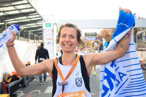Piepenbrock 20 Dresden Marathon Sandra Boitz GER Leipzig wins the marathon at the women Dresden Saxony Germany