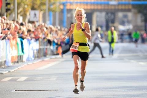 Piepenbrock 20 Dresden Marathon Angela Mösch GER is second in the womens marathon Dresden Sachsen Germany