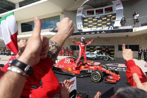 Photo4 LaPresse 21 10 2018 Austin, USA Grand Prix Formula One USA 2018 In the pic: Celebration in parc fermee, winner Kimi Raikkonen (FIN) Scuderia Ferrari SF71H  Copyright: xPhoto4 LaPressex