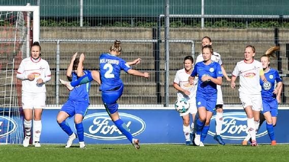 Anna Lena Stolze VfL Wolfsburg II 2 at goal action Action Action scene Soccer 2 Women Bundesliga 1 FC Cologne VfL Wolfsburg II DFB REGULATIONS PROHIBIT ANY USE OF PHOTOGRAPH AS IMAGE SEQUENCES AND OR QUASI VIDEO xmhx