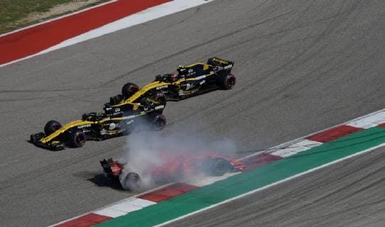 Crash Sebastian Vettel Scuderia Ferrari Formula 1 GP USA in Austin 21 10 2018 Photo mspb Jerry Andre Crash Sebastian Vettel Formula 1 GP USA 2018
