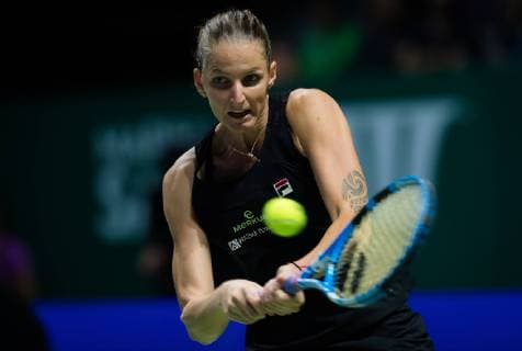 October 21, 2018 - Kallang, SINGAPORE - Karolina Pliskova of the Czech Republic in action during her first match at the 2018 WTA Tennis Damen Finals tennis tournament 2018 WTA Finals - 21 Oct - ZUMAa181 20181021_zaa_a181_059 Copyright: xAFP7x