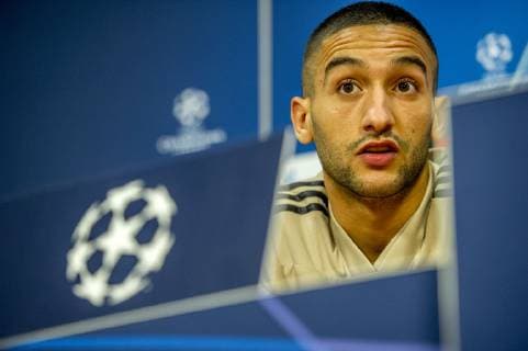 22-10-2018 VOETBAL: TRAINING EN PERSCONFERENTIE AJAX: AMSTERDAM Hakim Ziyech (Ajax) Foto: SCS Michel Utrecht xVIxVIxImagesx xSoenarxChamidxsportfotografiexIVx 12532067