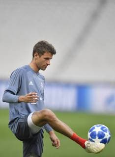 Bayern Munchen, official traininga Bayern Munchen s Thomas Muller in action during the official training of Bayern Munchen one day before the game for UEFA Champions League against AEK Athens, on Olimpic Stadium, Athens, Greece, 22 October 2018 Copyright: xAlexxNicodimx