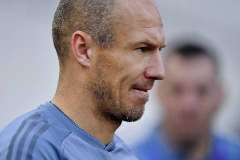 Bayern Munchen, official traininga Bayern Munchen s Arjen Robben reacts during the official training of Bayern Munchen one day before the game for UEFA Champions League against AEK Athens, on Olimpic Stadium, Athens, Greece, 22 October 2018 Copyright: xAlexxNicodimx