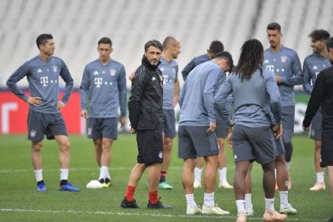 Sport Bilder des Tages Bayern Munchen, official traininga Bayern Munchen s coach Niko Kovac in action during the official training of Bayern Munchen one day before the game for UEFA Champions League against AEK Athens, on Olimpic Stadium, Athens, Greece, 22 October 2018 Copyright: xAlexxNicodimx