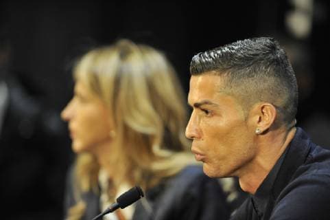 Fu?ball, CL, Juventus Turin Pressekonferenz Juventus press conference PK Pressekonferenz Cristiano Ronaldo during the Juventus press conference at Old Trafford, Manchester Content Not Available For UK Newspapers Copyright: xStefanoxGnechx FIL-12441-0006
