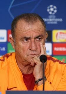Galatasaray s Football Team Coach Fatih Terim gives a press conference PK Pressekonferenz on the eve of the team s a day before their UEFA Champions League match against Schalke on October 23 , 2018 in Istanbul , Turkey. 