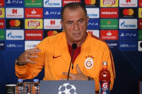 Galatasaray s Football Team Coach Fatih Terim gives a press conference PK Pressekonferenz on the eve of the team s a day before their UEFA Champions League match against Schalke on October 23 , 2018 in Istanbul , Turkey. 