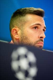 FC Barcelona Barca s defender Jordi Alba attends a press conference PK Pressekonferenz in Barcelona, Catalonia, Spain, 23 October 2018, on the eve of the UEFA Champions League group B soccer match between FC Barcelona and Internazionale at Camp Nou Stadium. FC Barcelona s press conference !ACHTUNG: NUR REDAKTIONELLE NUTZUNG!  Copyright: xEnricxFontcubertax GRAF3037 20181023-636759115583520543