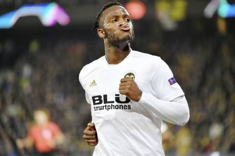 23 10 2018 Bern Switzerland Soccer Mens UEFA Champions League BSC Young Boys Valencia CF Pictured Valencias goalscorer Michy Batshuayi Gesture Action Single image