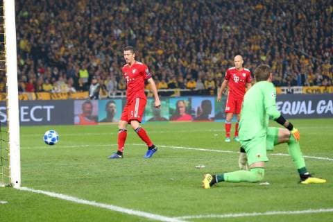 Vassilis Barkas AEK Athens FC 1 AEK Athens vs Bayern Munich Muenchen Football Champions League Group Stage 23 10 2018 AEK Athens vs Bayern Munich Muenchen Football Champions League Group Stage 23 10 2018 Athens Copyright: xLanger Eibner-Pressefotox EP_HLR