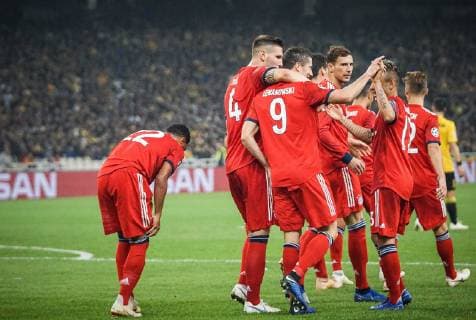 Javi Martinez 8 FC Bayern Muenchen 1 0 Serge Gnabry 22 FC Bayern Munich Niklas Suele 4 FC Bayern Munich Robert Lewandowski 9 FC Bayern Munich Leon Goretzka 18 FC Bayern Munich Rafinha 13 FC Bayern Muenchen AEK Athens vs FC Bayern Muenchen Soccer Preliminary Round Champions League 23 10 2018 Athens Athens Greece Copyright: xkolbert-press GiannisxAlexopoulosx