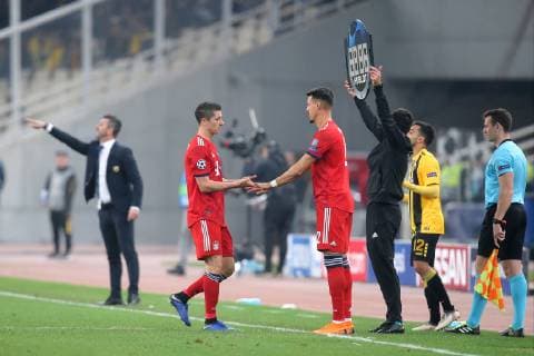 Sandro Wagner FC Bayern Muenchen 2 will be substituted for Sandro Wagner FC Bayern Muenchen 2 AEK Athens vs Bayern Munich Muenchen Soccer Champions League Group Stage 23 10 2018 AEK Athens vs Bayern Munich Muenchen Champions League Group Stage 23 10 2018 Athens Copyright: xLanger Eibner-Pressefotox EP_HLR