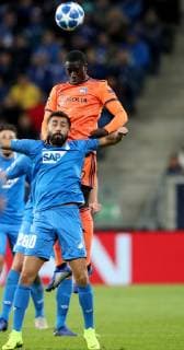 Germany Sinsheim WIRSOL Rhein Neckar Arena 23 10 2018 Soccer Champions League TSG Hoffenheim Olympique Lyon Image v 1 Kerem Demirbay TSG 1899 Hoffenheim 10 v and Ferland Mendy Olympique Lyon 22 Copyright: HMBxMedia xHeikoxBecker