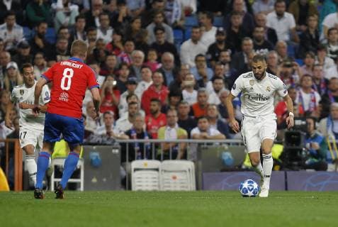 Soccer match between Real Madrid and Viktoria Plzen of the Champions League 2018 2019 held at the Santiago Bernabeu stadium in Madrid Photo Jose Cuesta 261 Cordon Press Karim Benzema  xJosexLuisxCuestax xx