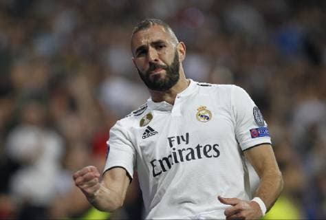 Soccer match between Real Madrid and Viktoria Plzen of the Champions League 2018 2019 held at the Santiago Bernabeu stadium in Madrid Photo Jose Cuesta 261 Cordon Press Karim Benzema celebrates after scoring  xJosexLuisxCuestax xx