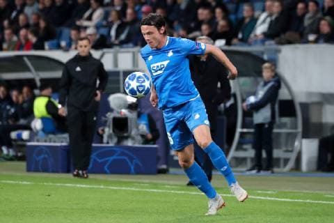 Nico Schulz Hoffenheim 16 at the ball Cut Out Full Body Single Action Action Game Scene Soccer UEFA Champions League TSG 1899 Hoffenheim Olympique Lyon xozx