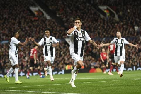 Photo LaPresse - Fabio Ferrari October 23, 2018 Manchester, United Kingdom soccer Manchester United ManU vs Juventus Fc - Uefa Champions League 2018 2019 - "Old Trafford" Stadium - Group H. In the pic:Dybala Paulo Exequiel (Juventus F.C.); celebrates after goal 0-1  Copyright: xFabioxFerrari LaPressex