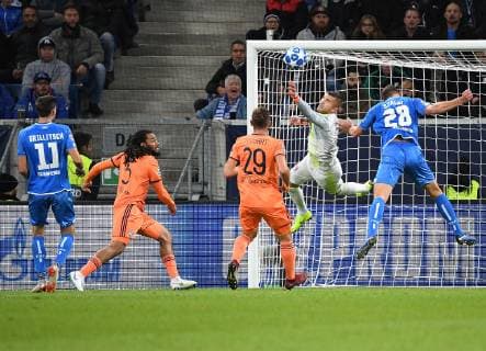 TSG 1899 Hoffenheim Olympique Lyons Kenny Tete Olympique Lyons Lucas Tousart Olympique Lyons Anthony Lopes Adam Szalai TSG 1899 Hoffenheim DFL DFB REGULATIONS PROHIBIT ANY USE OF PHOTOGRAPHS QUASI VIDEO Sinsheim prio:1