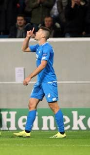 TSG 1899 Hoffenheim Olympique Lyon Germany Sinsheim 23 10 2018 Football UEFA Champions League Season 2018 2019 Matchday 3 TSG 1899 Hoffenheim Olympique Lyon Andrej Kramaric TSG 1899 Hoffenheim Jubilation Goal 0 1 Kramaric