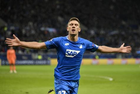 Goal to 1 1 Andrej Kramaric TSG 1899 Hoffenheim Torjubel TSG 1899 Hoffenheim vs Olympique Lyon Champions League CL Group Stage 23 10 2018 DFL REGULATIONS PROHIBIT ANY USE OF PHOTOGRAPH AS IMAGE SEQUENCES AND OR QUASI VIDEO TSG 1899 Hoffenheim vs Olympique Lyon