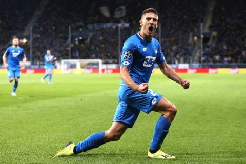 23 10 2018 xtvx Football UEFA Champions League TSG 1899 Hoffenheim Olympique Lyon emspor v l Goal scored Goal scored for goal 1 1 Andrej Kramaric TSG 1899 Hoffenheim Goal celebration Goal scoring DFL DFB REGULATIONS PROHIBIT ANY USE OF PHOTOGRAPH as IMAGE SEQUENCES and or QUASI VIDEO Sinsheim