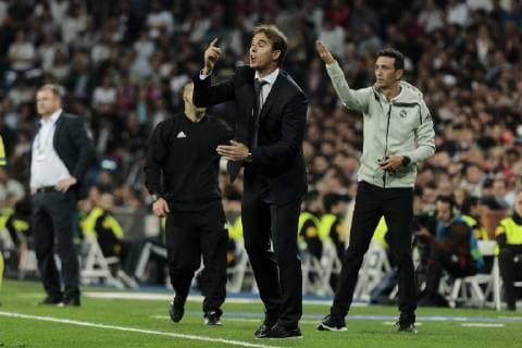 Real Madrid s coach Julen Lopetegui during UEFA Champions League match between Real Madrid and FC Viktoria Plzen at Santiago Bernabeu Stadium in Madrid, Spain. October 23, 2018.  (20181023024)