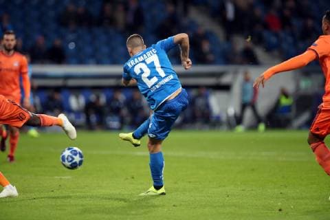 TSG 1899 Hoffenheim Olympique Lyon Germany Sinsheim 23 10 2018 Football UEFA Champions League Season 2018 2019 Matchday 3 TSG 1899 Hoffenheim Olympique Lyon Andrej Kramaric TSG 1899 Hoffenheim Tor 2 1 Kramaric