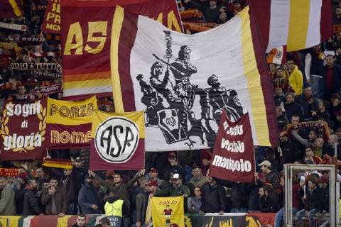 October 23, 2018 - Rome, Rome, Italy - Roma supporters during the UEFA Champions League group stage match between Roma and CSKA Moscow at Stadio Olimpico, Rome, Italy on 23 October 2018. Roma v CSKA Moscow.UEFA Champions League.23 10 2018.  - ZUMAn230 20181023_zaa_n230_349 Copyright: xGiuseppexMaffiax