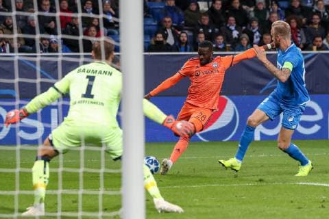 Oliver Baumann Goalkeeper Hoffenheim 1 Tanguy Ndombele Lyon 28 Kevin Vogt Hoffenheim 22 scored the 2 2 goals Goal scored Highlight Action Action Match scene Soccer UEFA Champions League TSG 1899 Hoffenheim Olympique Lyon xozx