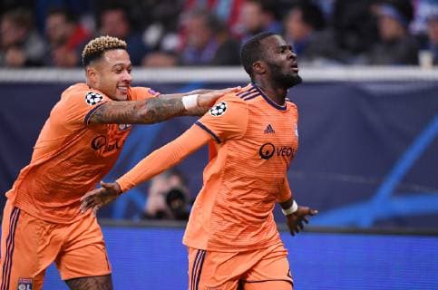 FOOTBALL CHAMPIONS LEAGUE SEASON 2018 2019 GROUP PHASE TSG 1899 Hoffenheim Olympique Lyon 23 10 2018 JUBLE Olympique Lyon Memphis Depay and goalkeeper for 2 2 Tanguy Ndombele
