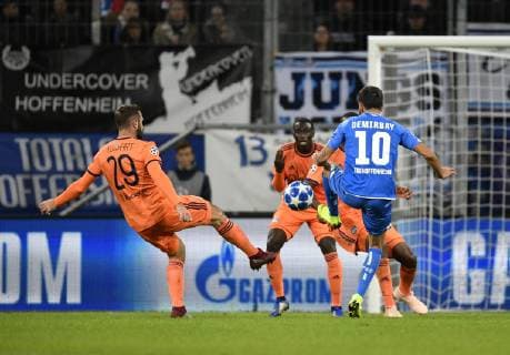 Goal shot action Goalkeeper penalty scene Goal space scene Kerem Demirbay TSG 1899 Hoffenheim TSG 1899 Hoffenheim vs Olympique Lyon Champions League CL Group stage 23 10 2018 DFL REGULATIONS PROHIBIT ANY USE OF PHOTOGRAPH AS IMAGE SEQUENCES AND OR QUASI VIDEO TSG 1899 Hoffenheim vs Olympique Lyon
